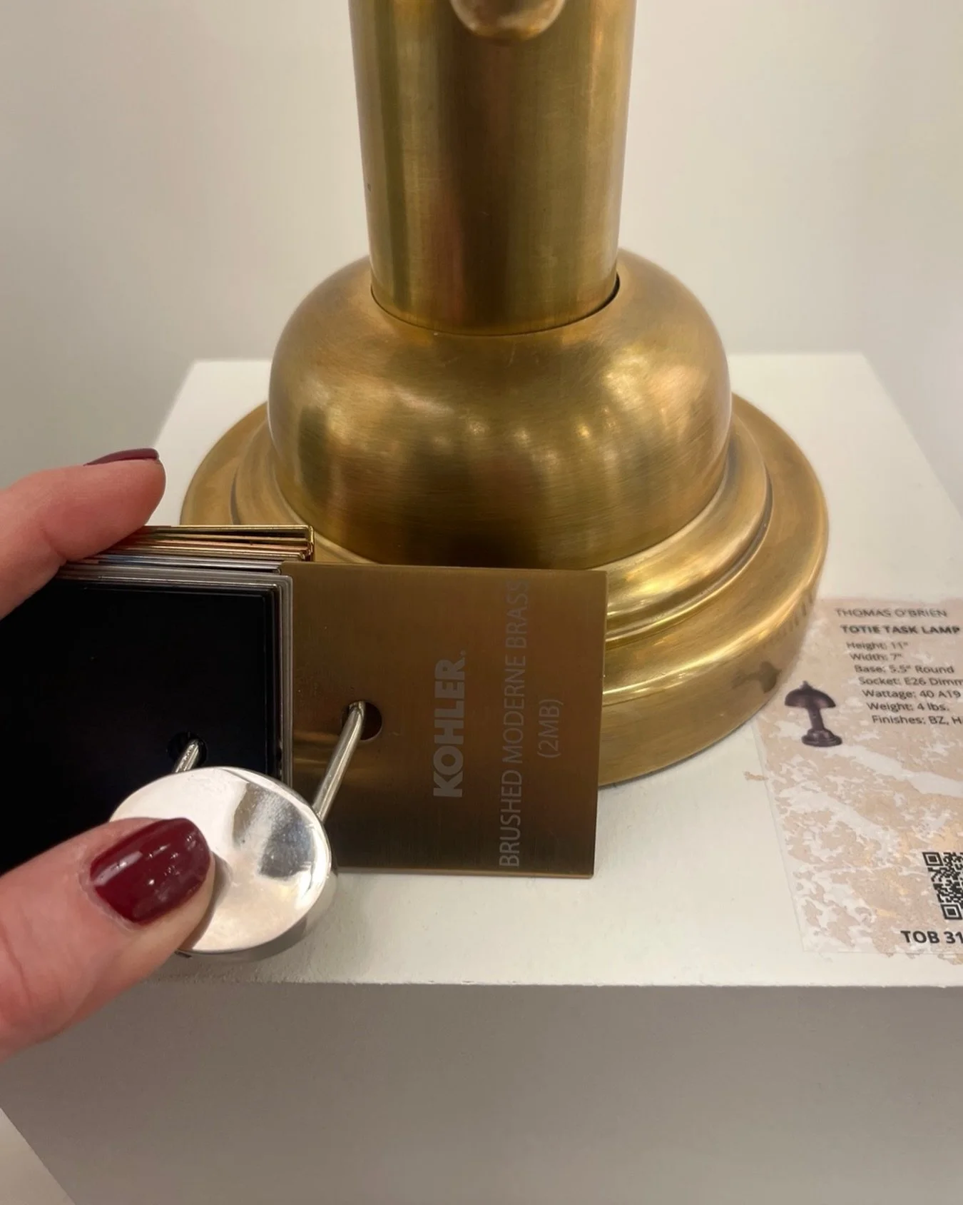 ✨CHECKING THE DETAILS now, so the powder room can steal the show later! 
Will the brass faucet from Kohler work with the brass sconces from Visual Comfort?  I check everything. These tiny rooms are a major spotlight for guests, so every&hellip;single