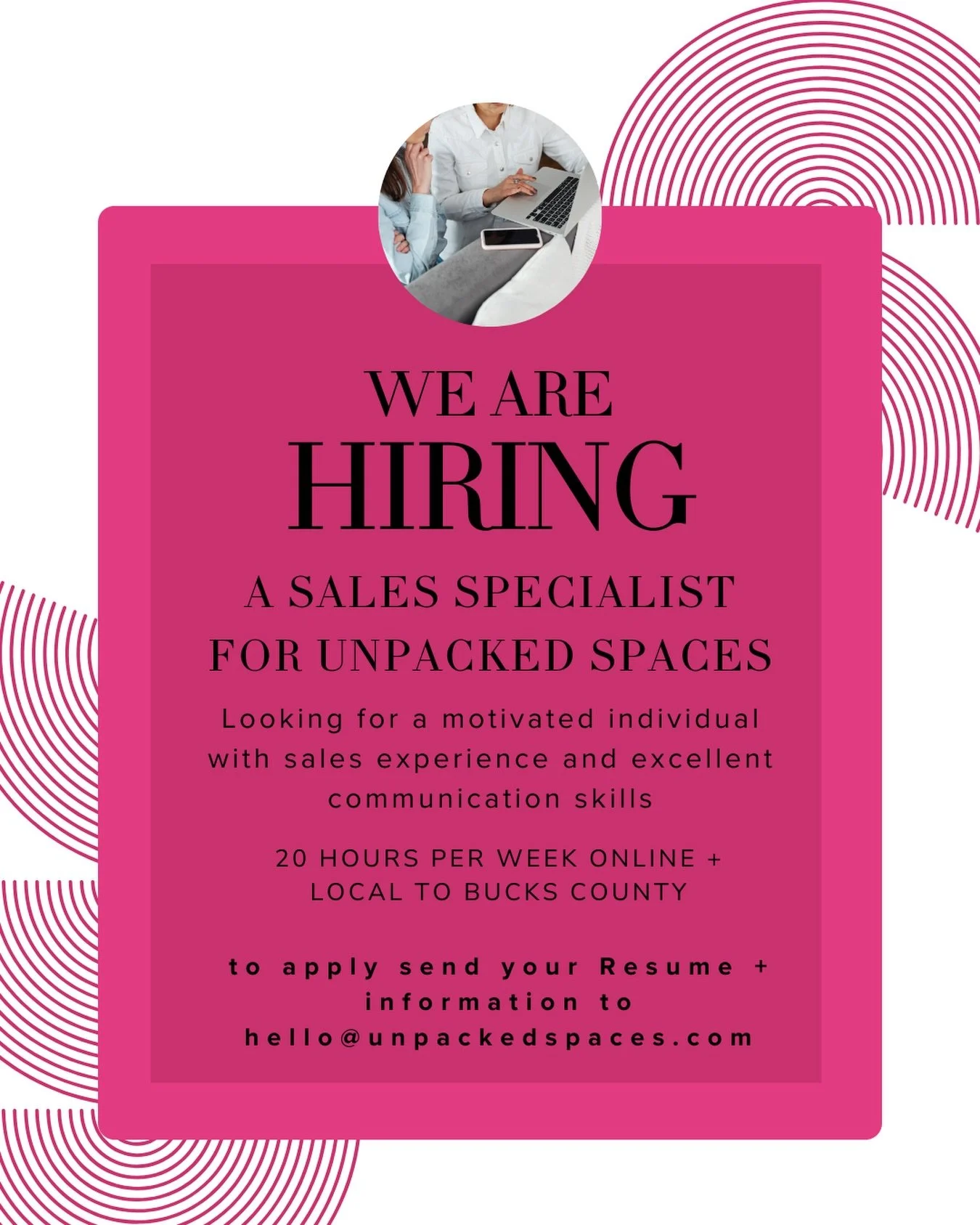 We're hiring!!!!! Are you a motivated and self-driven sales professional looking for a dynamic part-time role? Unpacked Spaces, the newest sister company of the well-loved Uncluttered Spaces, is seeking a charismatic and skilled Sales Specialist to j