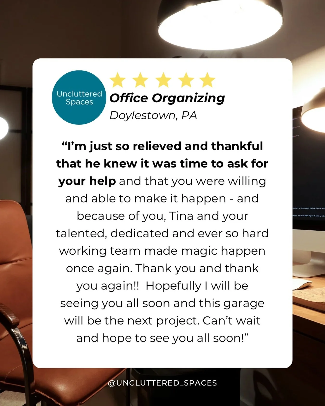 A review from our client&rsquo;s lovely, caring wife🤍 You can gift our service (if the person is ready &amp; willing!)

Full review:

First off, HI and happy new year to you, Tina and all of your amazing team/uncluttered fam!! Miss you all and hope 