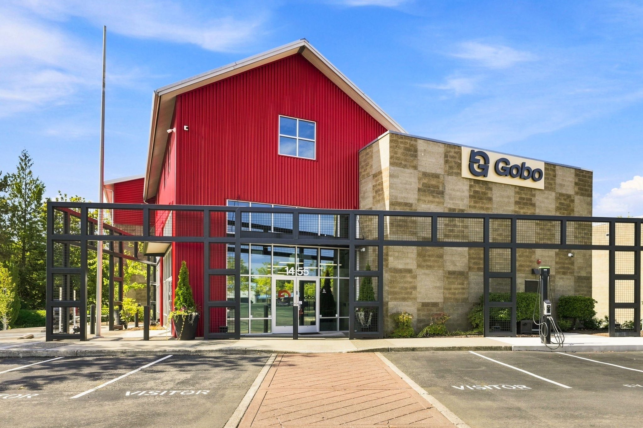 A photo of the front of the Gobo Enterprises building