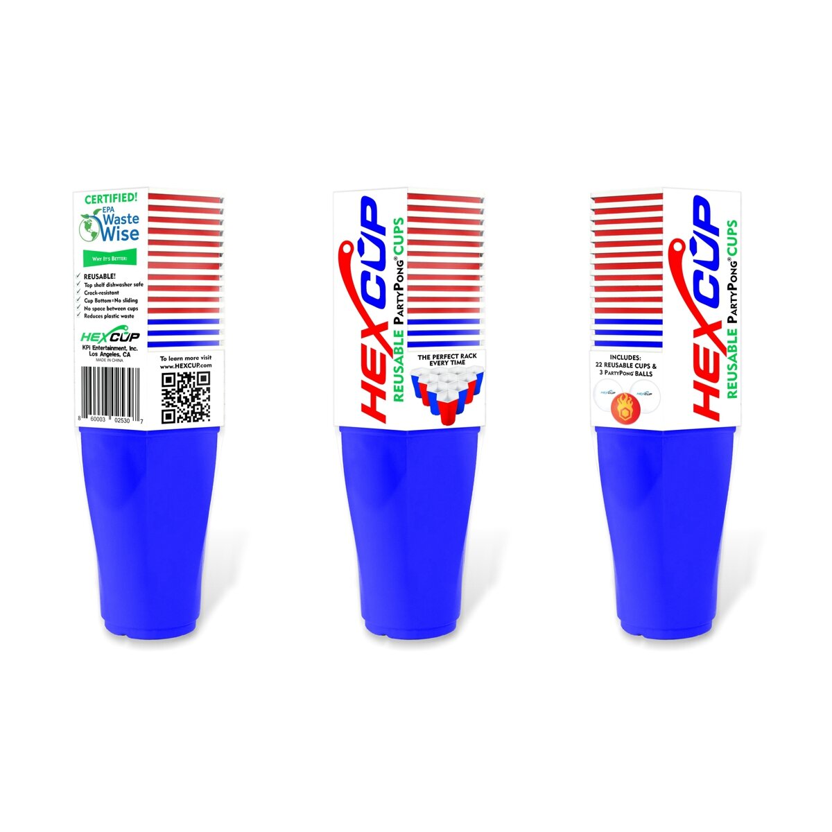 Reusable HEXCUP Beer Pong Party Cup Set by PartyPong FREE SHIPPING 