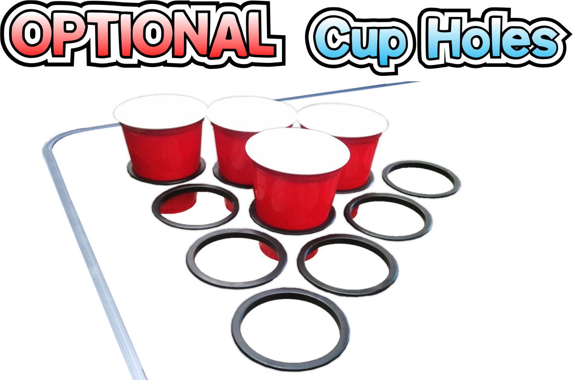 BEER PONG TABLE 8' FOLDING TAILGATE DRINKING GAME CUP HOLES LED LIGHTS 