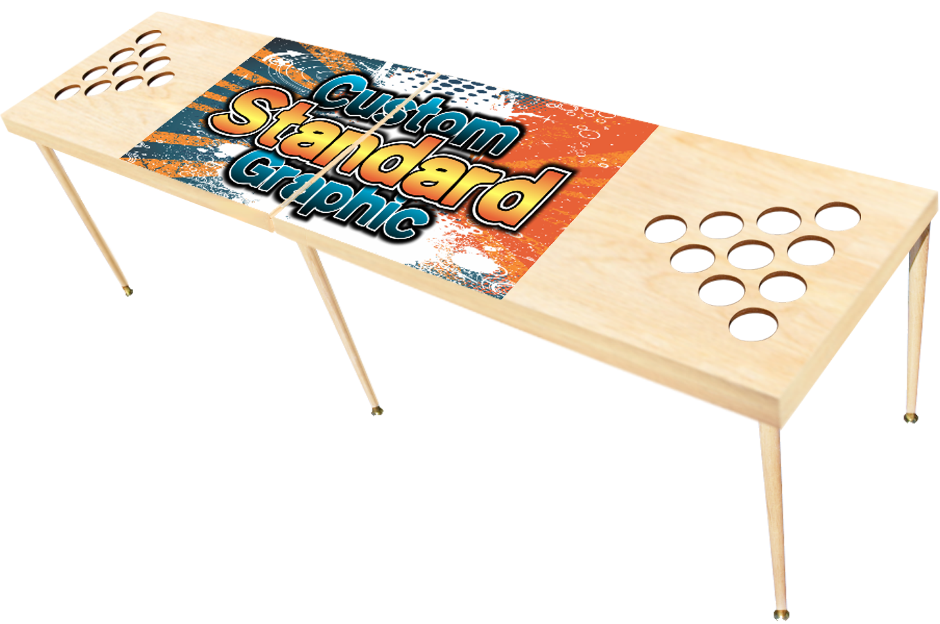 8 ft. Wood PartyPong Table - Custom Standard Graphic — Beer Pong