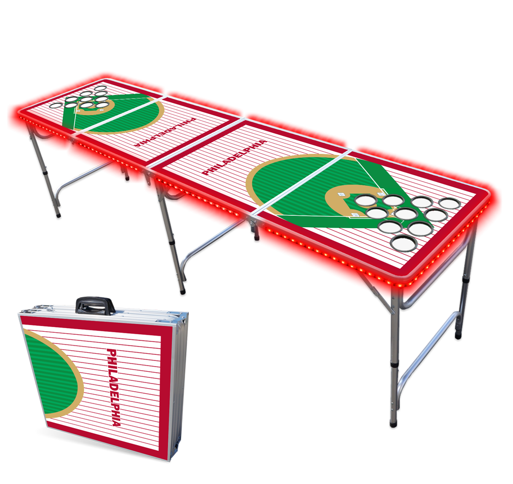 Philadelphia Baseball Beer Pong Table — Beer Pong Tables, Custom Beer Pong  Tables, Custom Cornhole Boards, Portable LED Bars