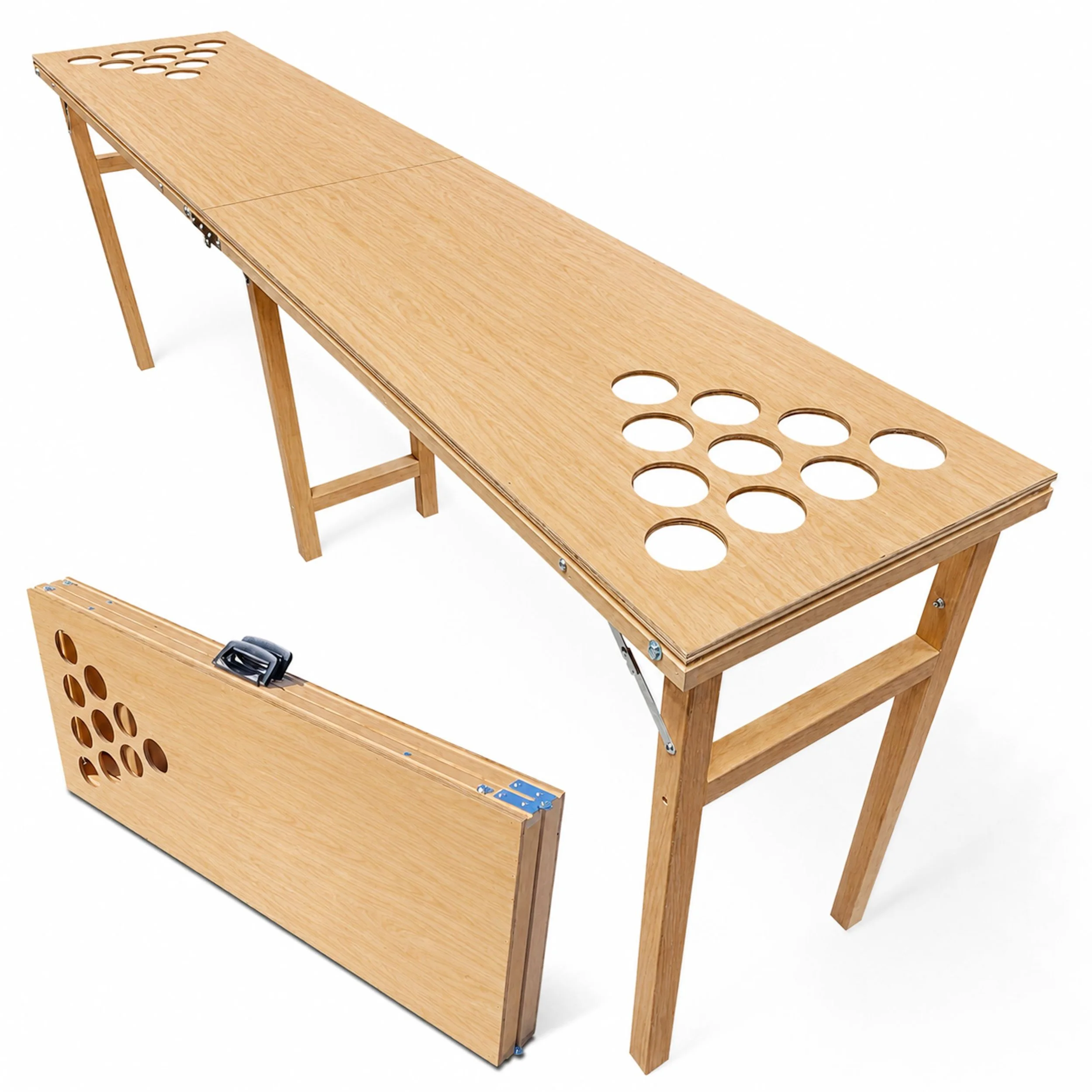 8-Foot Wood Beer Pong Table - Unfinished