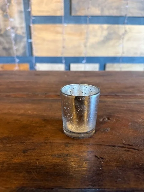 Silver mercery glass votive
