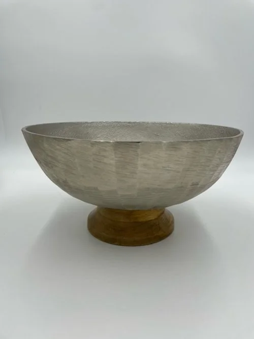 Silver Decor Bowl with Wood Base
(Different sizes available)
$10-$15