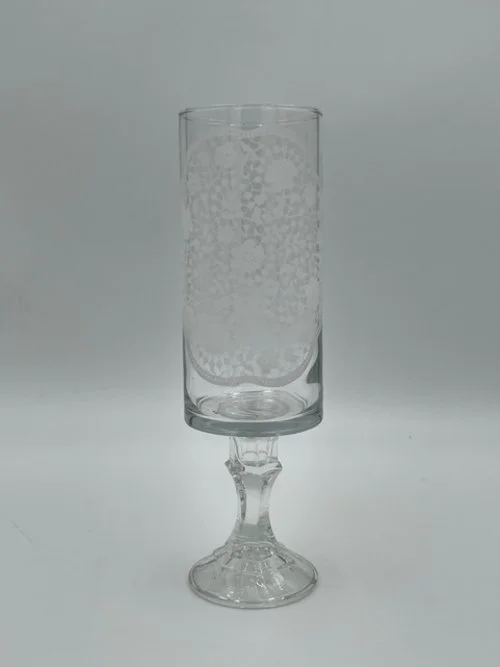 Glass Vase with Lace Pattern
$7 