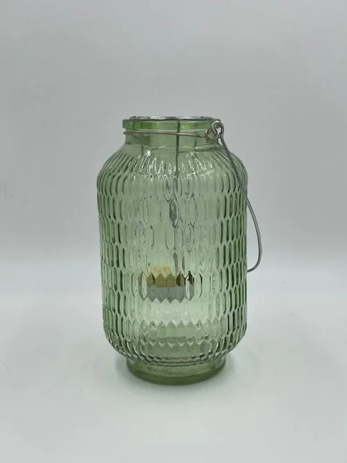 Green Glass Vase with Handle
$7