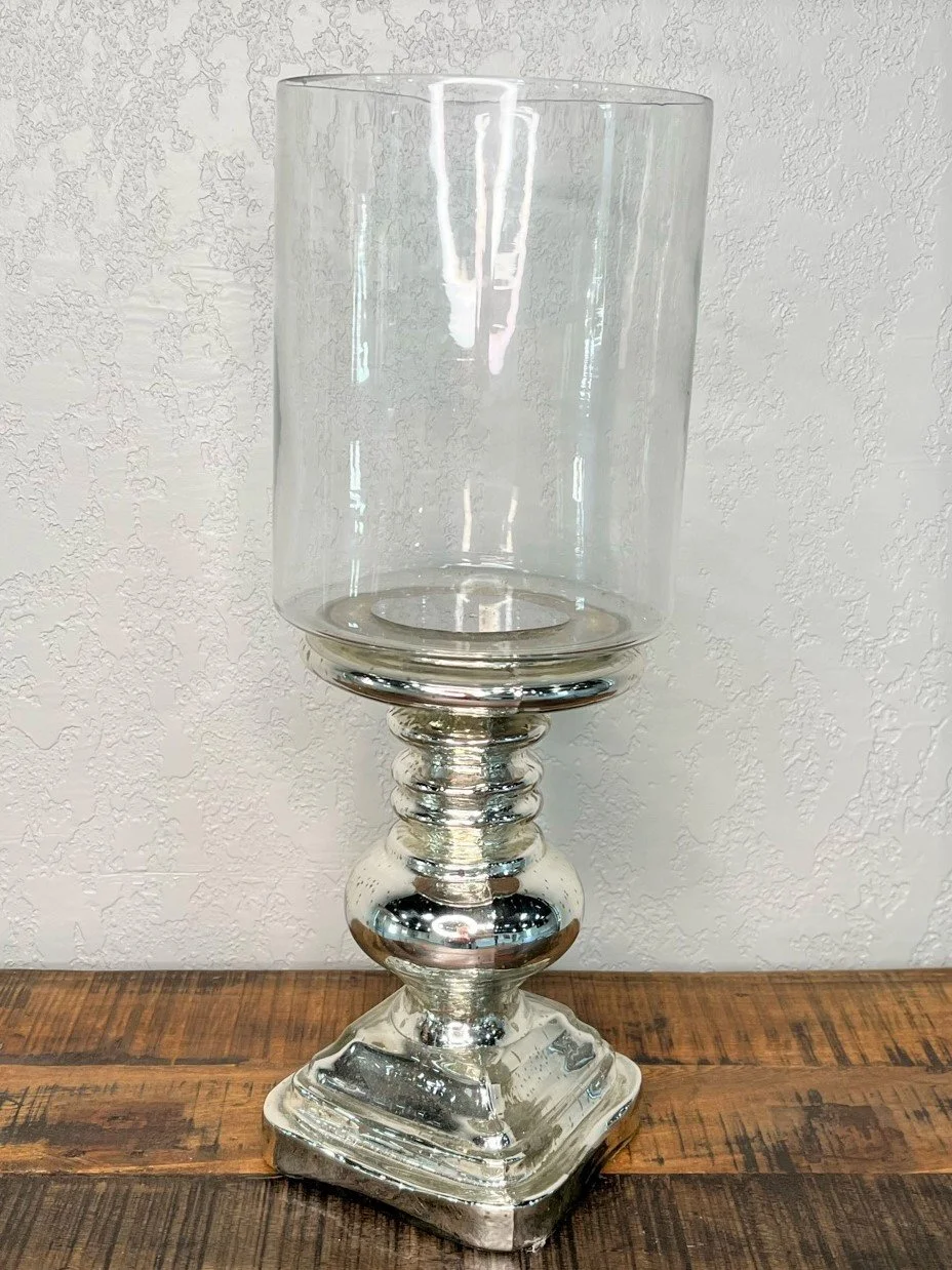 Candle Vase with Silver Base
$10 
