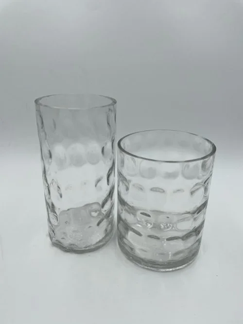 Thumbprint Clear Glass Candle Vase
$6 each