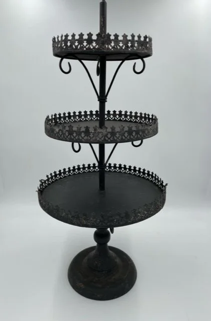 Triple Tier Black Metal Ornate Server
$10