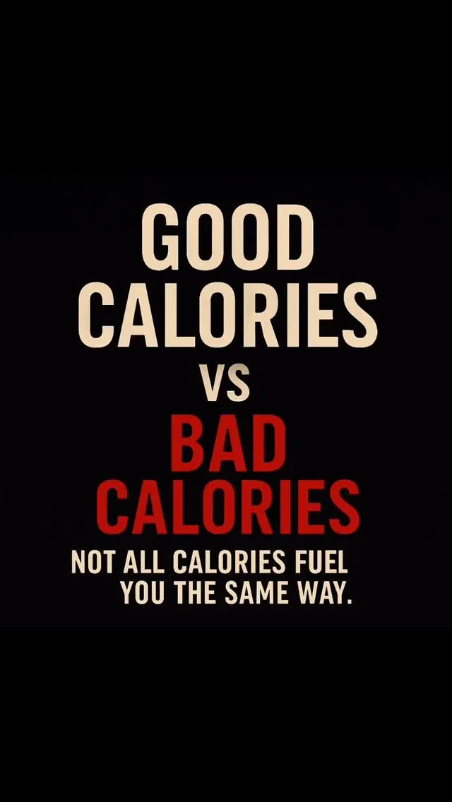 🥙🥗🥪🍗🍖🍛🍲🍣
VS
🍟🍪🍩🧁🍦🍧🍰🍭
.
.
Good Calories vs Bad Calories
Not all calories fuel you the same way.
⸻
What Are Calories?
Calories = energy.
Your body needs them to move, think, and recover.
But the source of calories matters just as m
