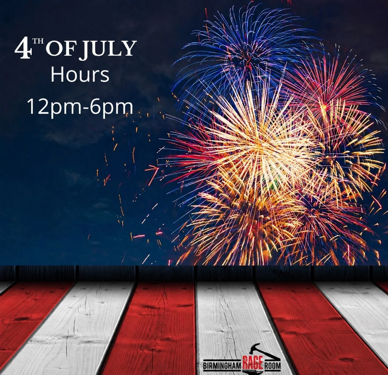Holiday hours for the 4th of July

Normal hours on the 5th