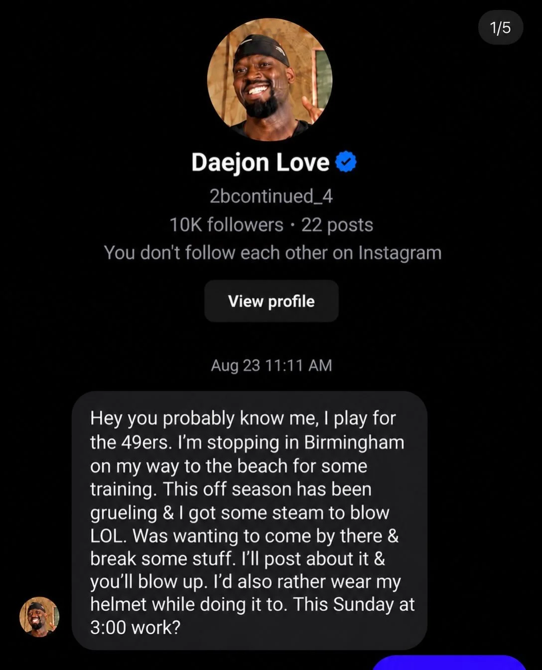 We got a DM from NFL legend Daejon Love 😂😂😂 #rageroom #bham #satire