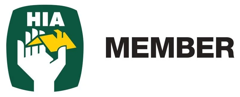 HIA Member logo with a green shield, white hand holding a yellow house, and the text 'HIA' and 'MEMBER'.