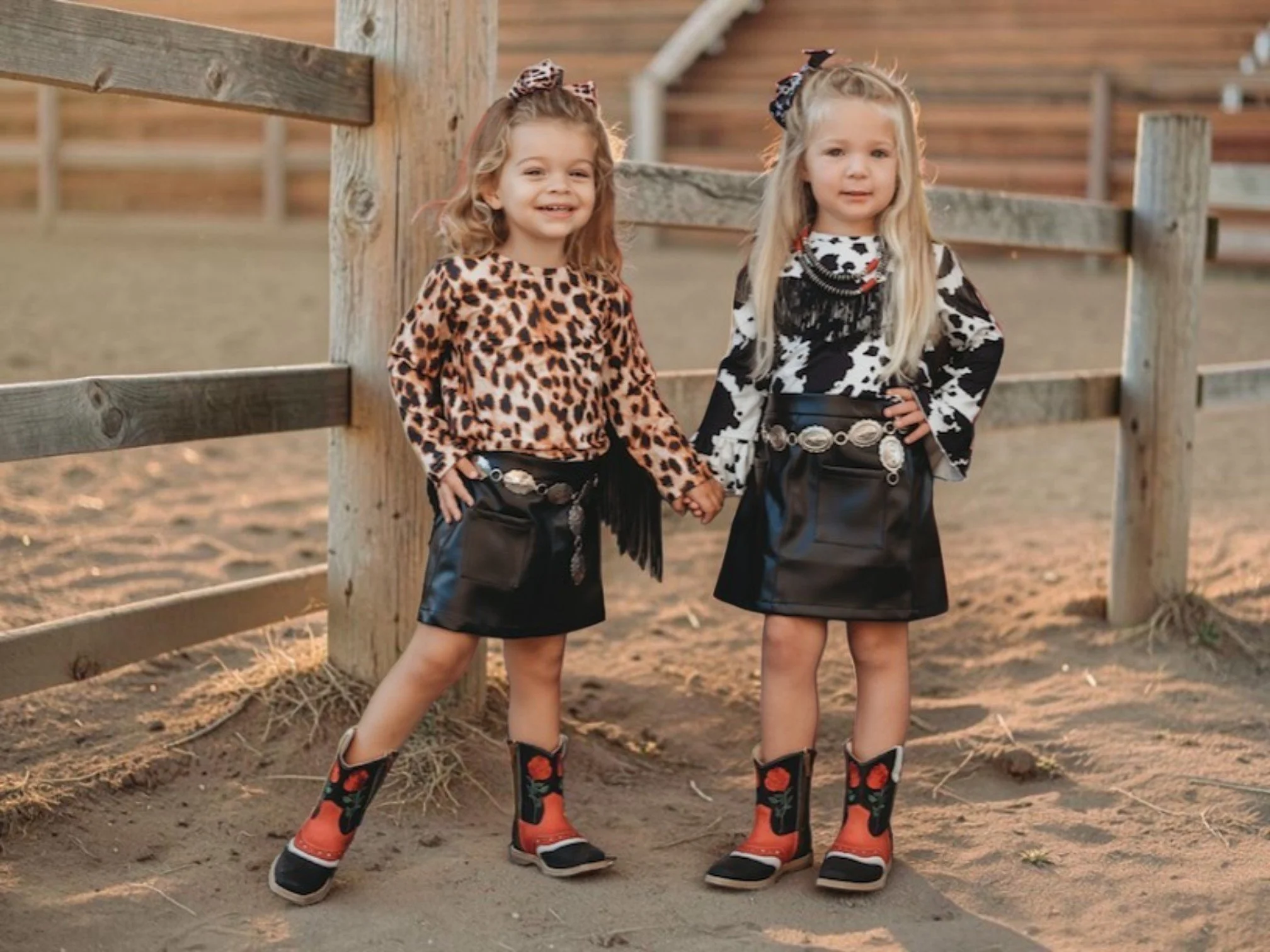 Girls Black Leather Skirt