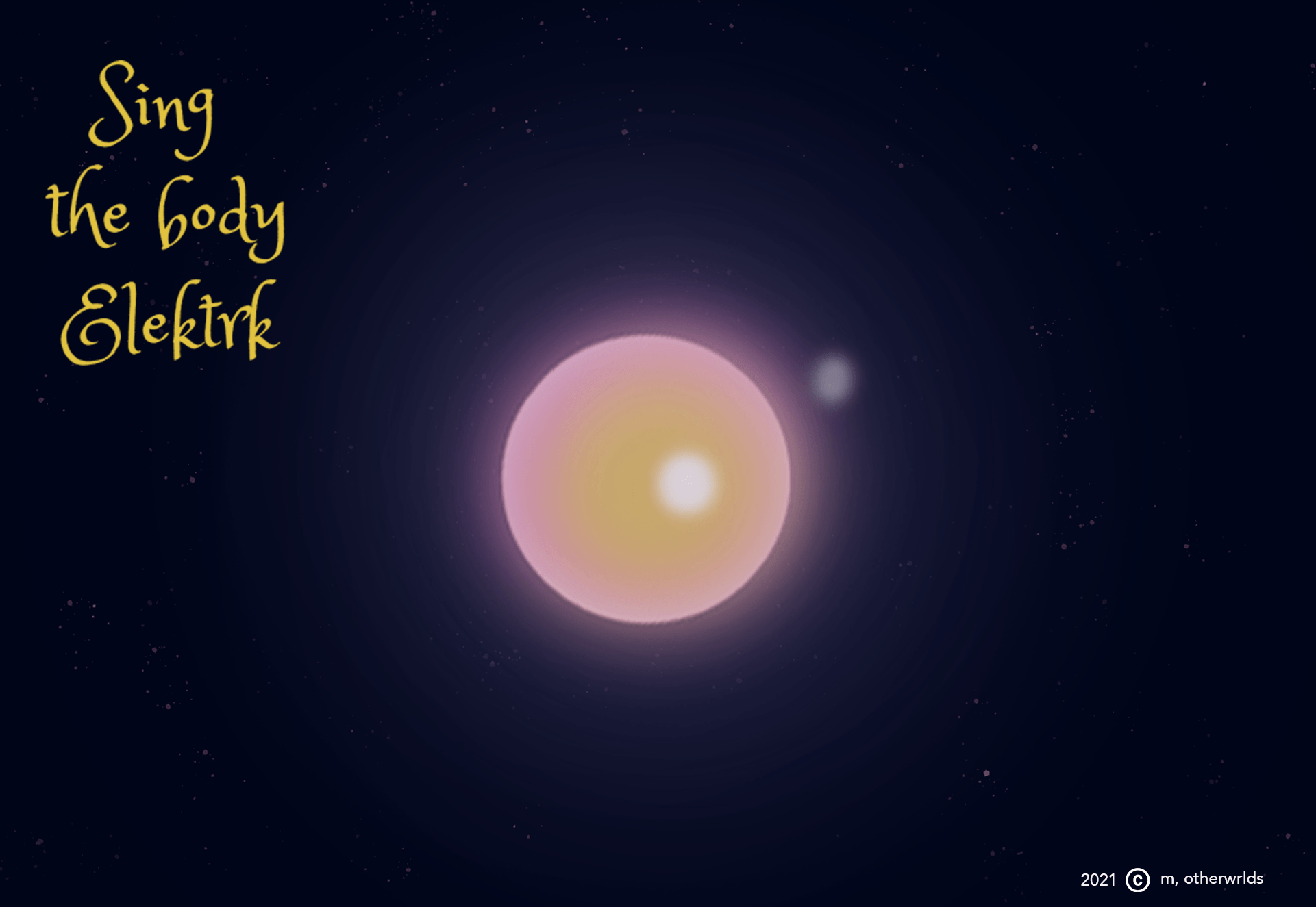sing the body Elektrk - Coldplay Sphere, Art Print