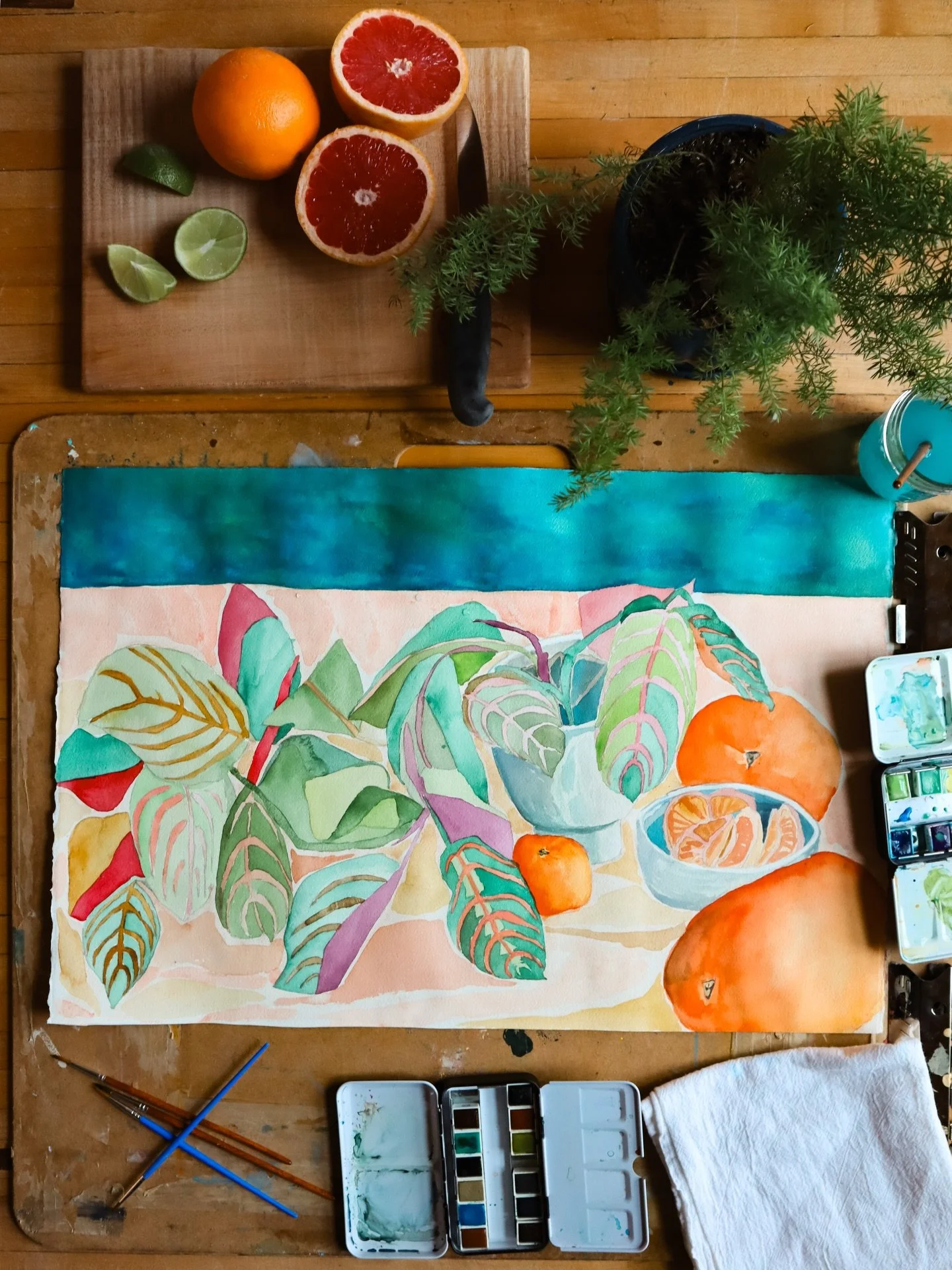 A 🍊 NEW 🍊 Watercolor class - just in time to gift to the art lovers in your life. I&rsquo;ve been asked quite a bit this season about my next class and decided to finally add one. Here are the deets:

Citrus + Greens Watercolor Workshop
January 25 