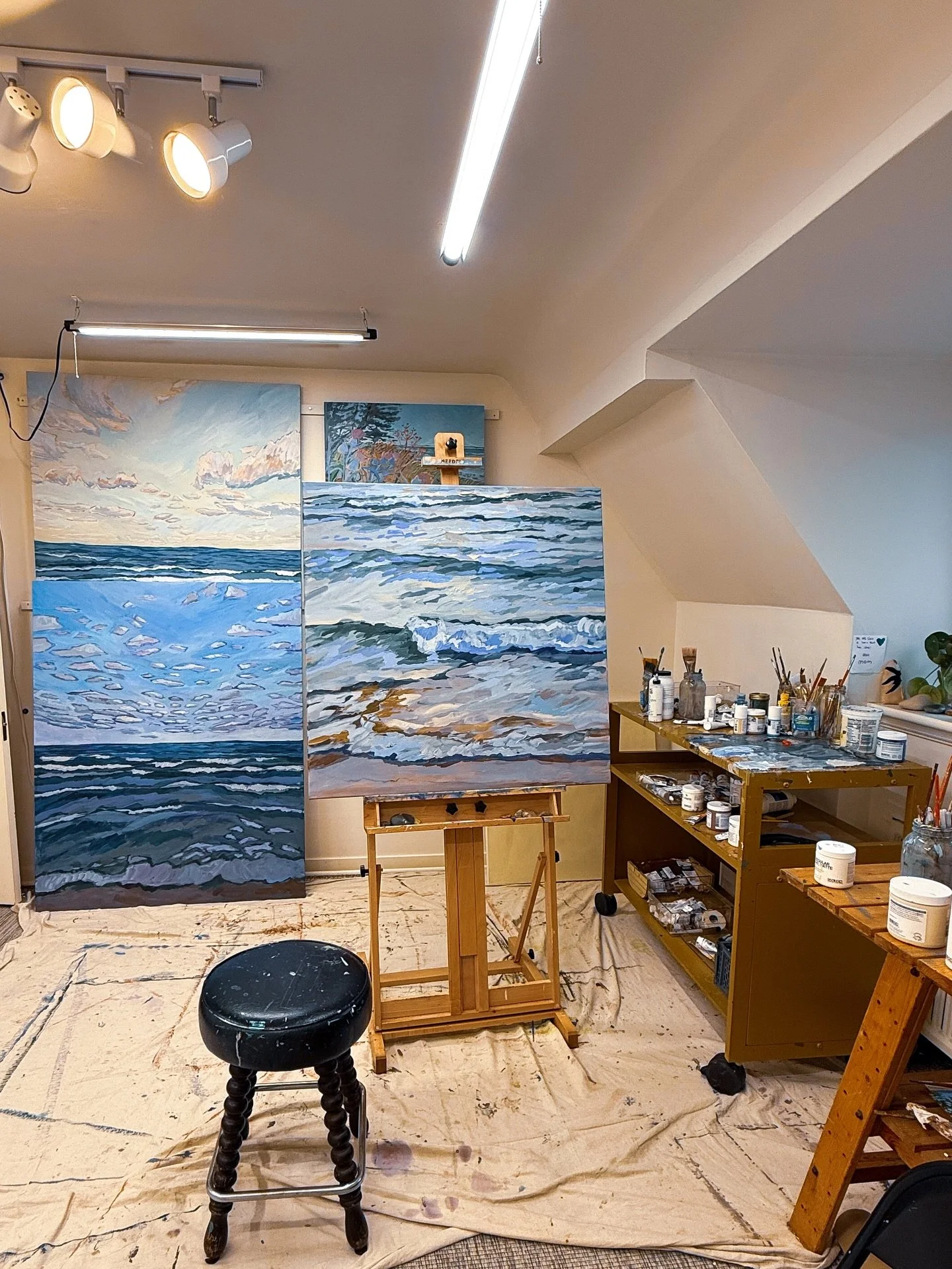 Scenes from the studio today.

We are packing up and heading to the salty coast for spring break next week. Can&rsquo;t wait to be inspired by the real thing. 〰️