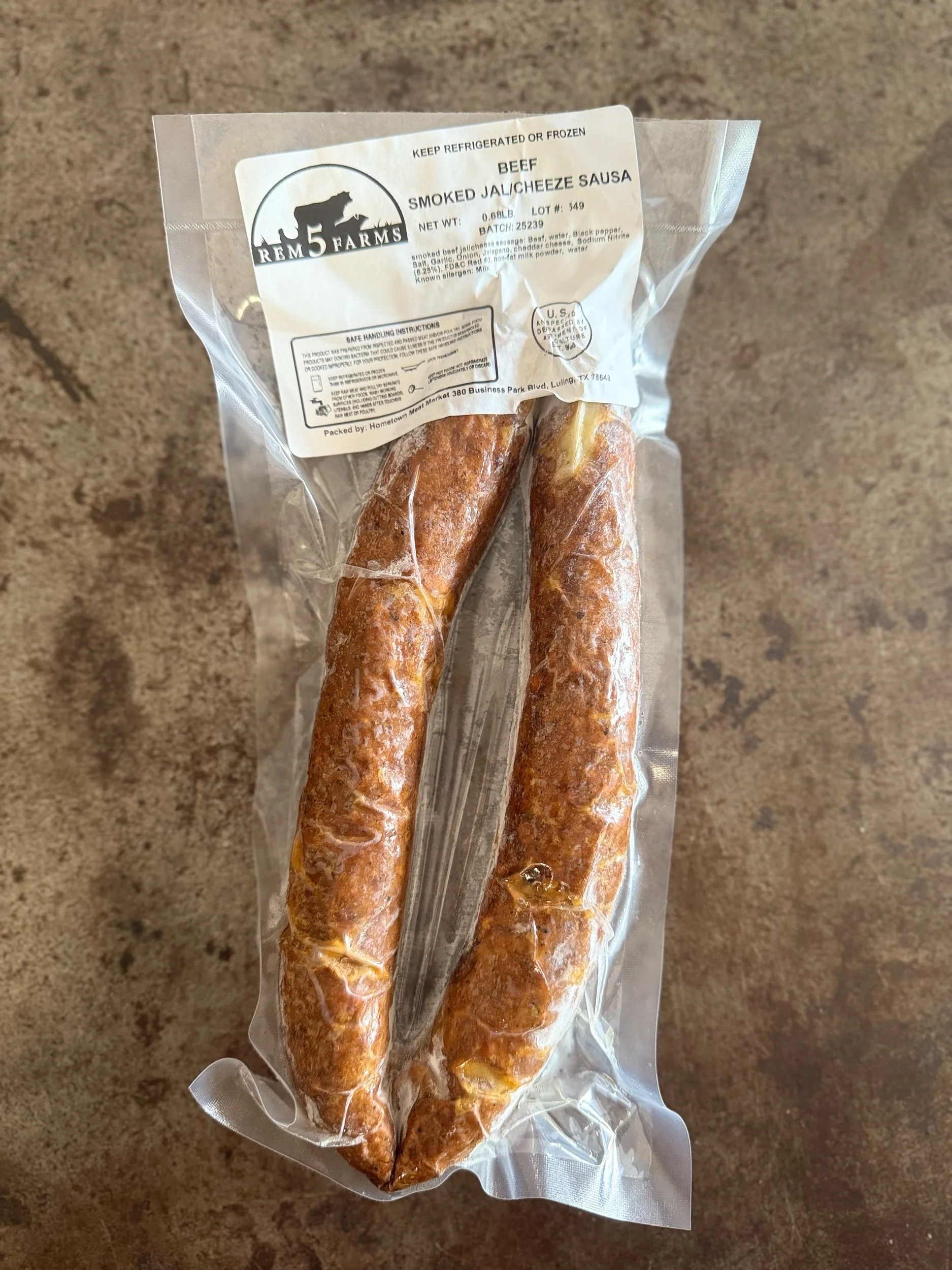 REM5 Farms - Beef Jalapeno & Cheese Sausage