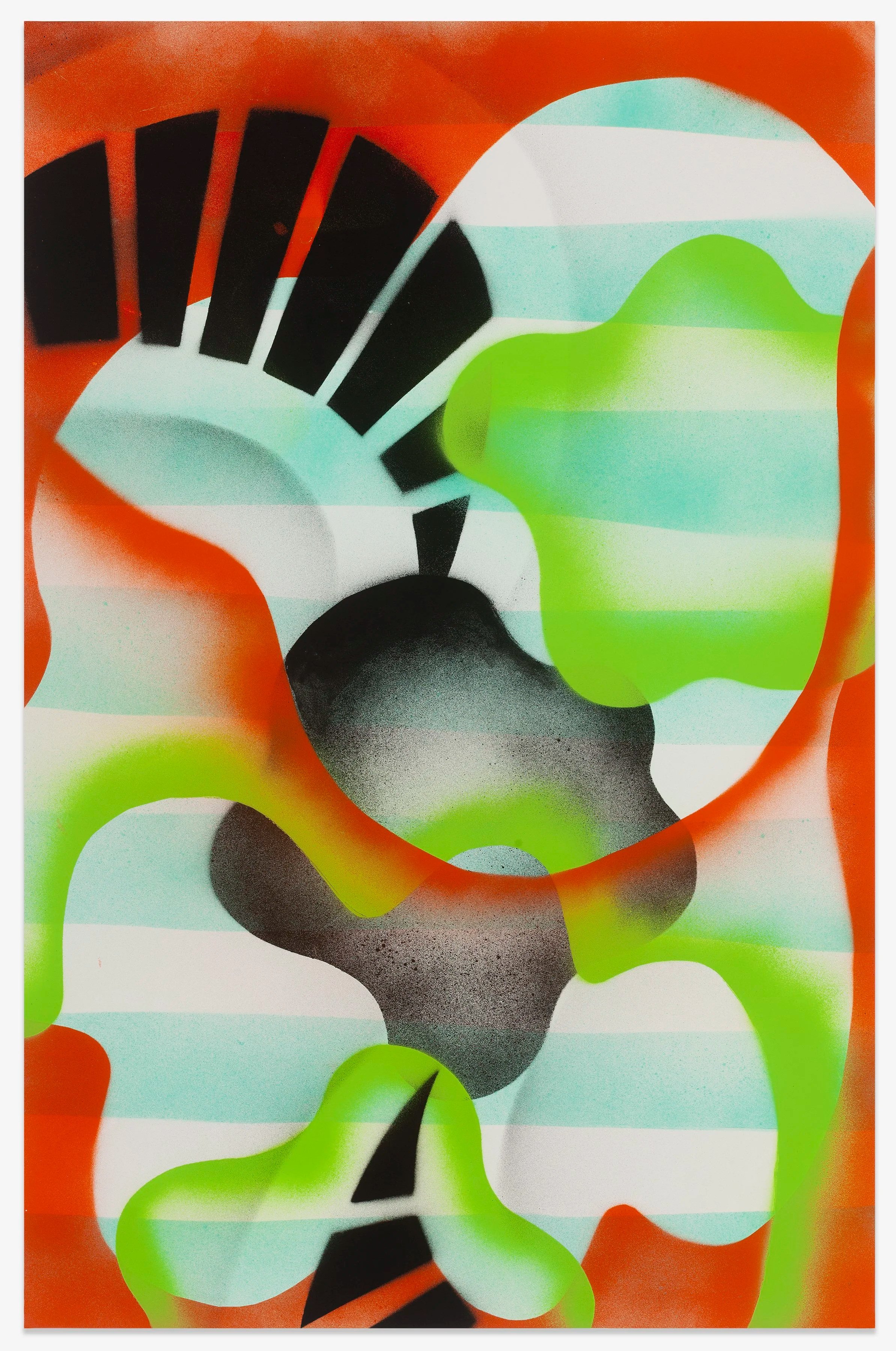 Curl 2, acrylic spray paint on synthetic paper, 40" x 20", 2025