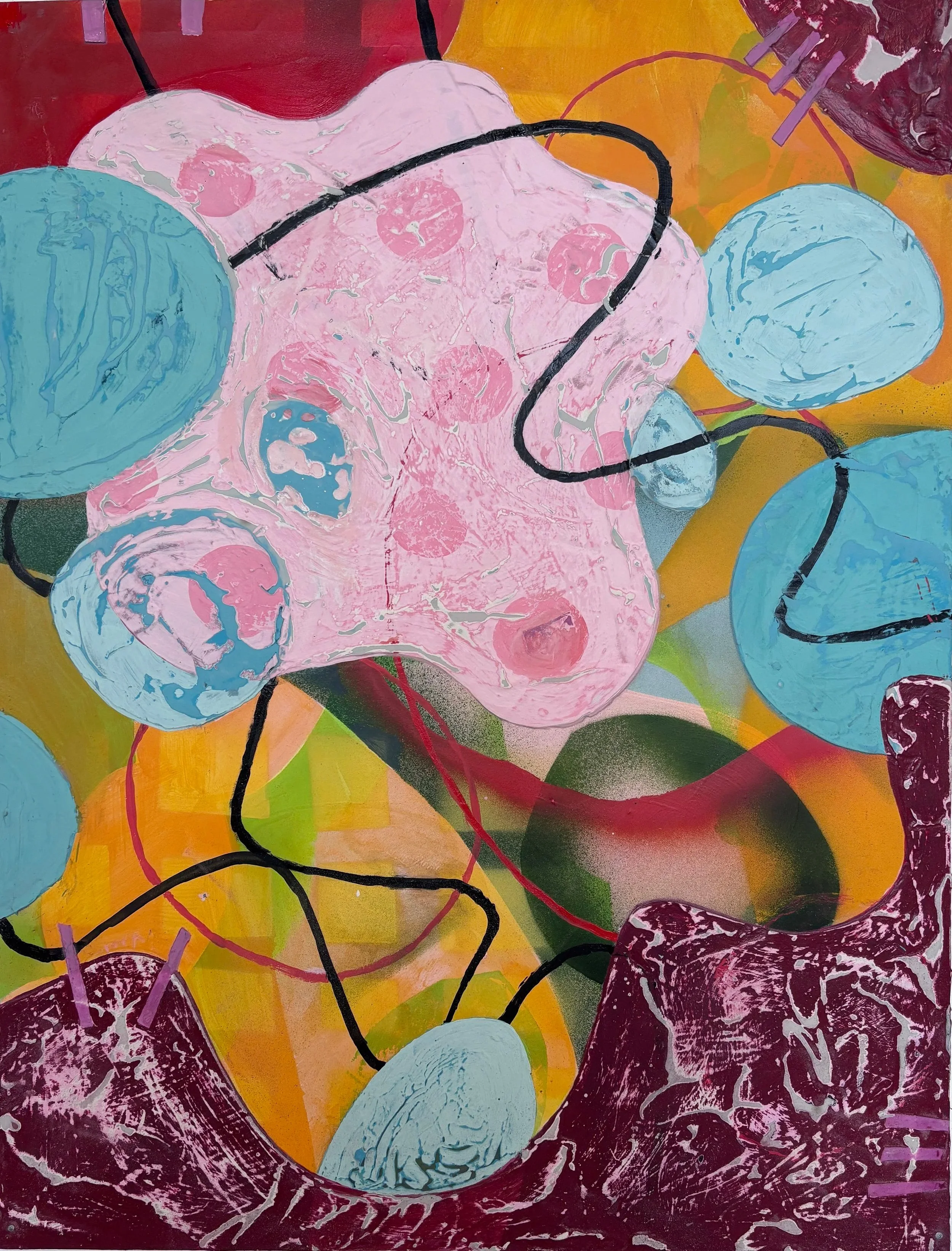 Red Sea, acrylic on Yupo, 20" x 26", 2026