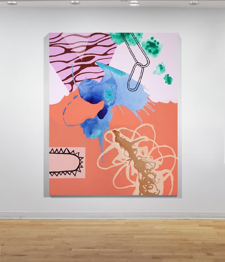 Rosy Ocean, acrylic on canvas, 72" x 60"