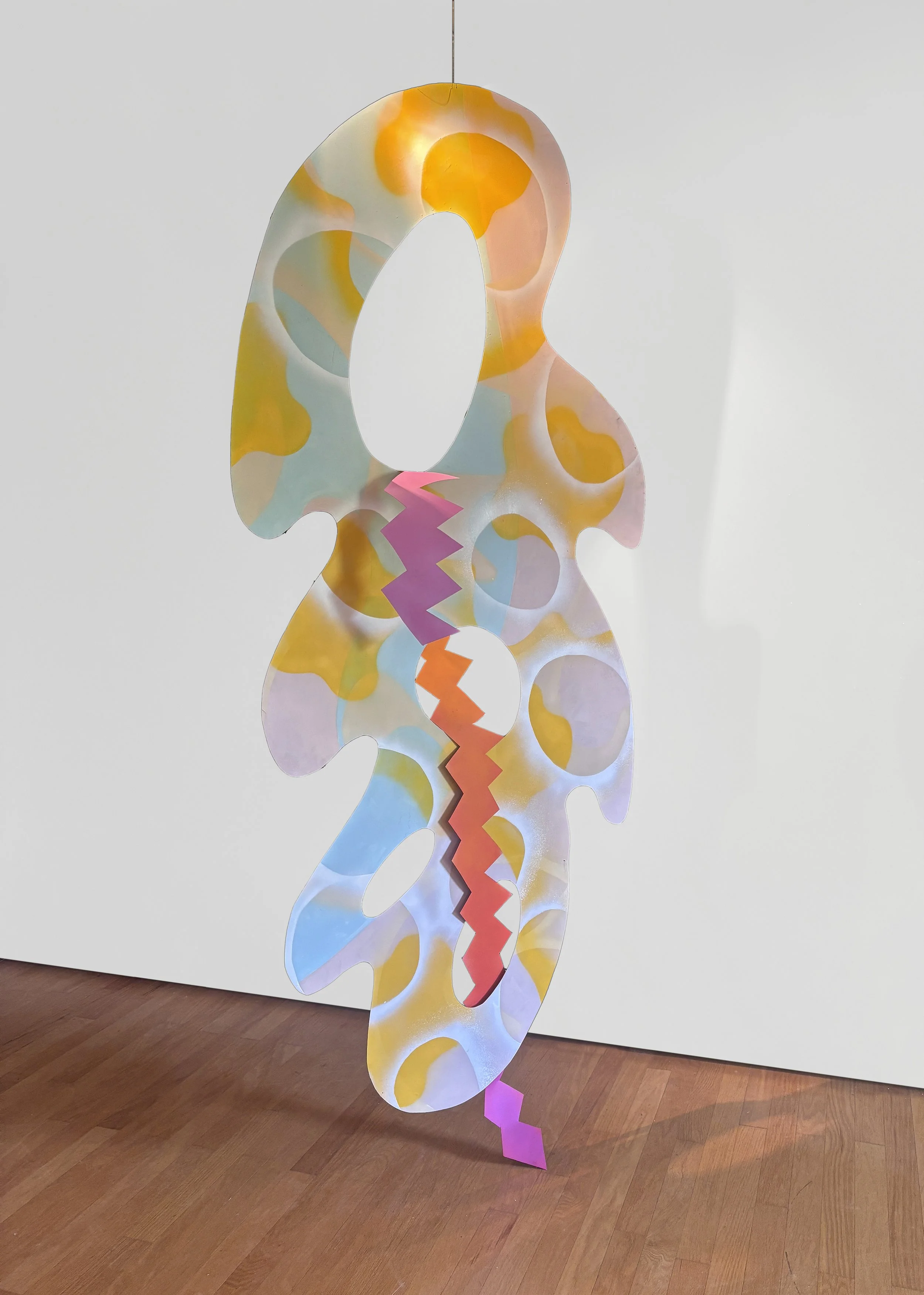 Untitled, orange, 9'x 4' x 3', acrylic on polystyrene, 2024
