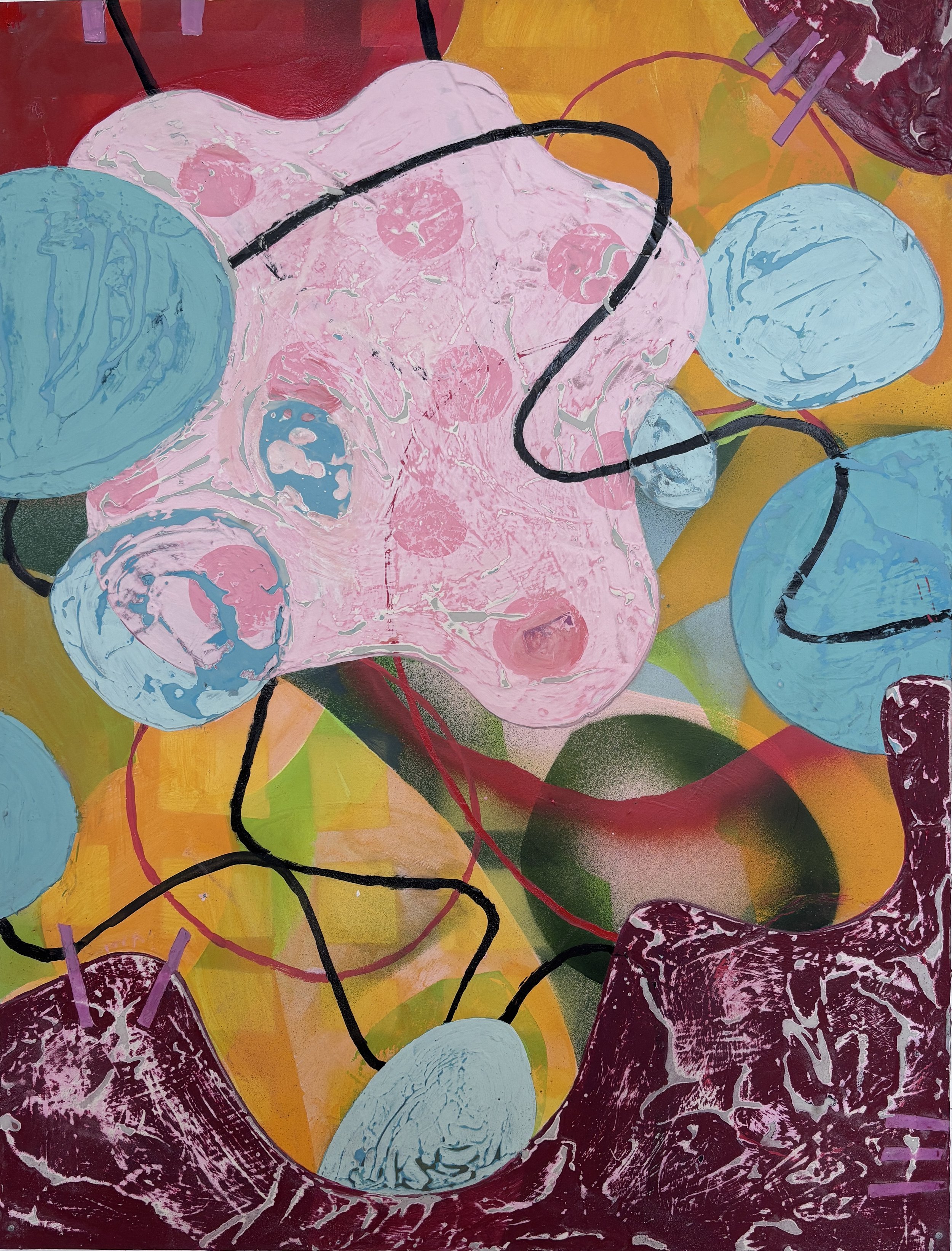 Secret Space 3, acrylic on Yupo adhered to Dibond, 26" x 20"