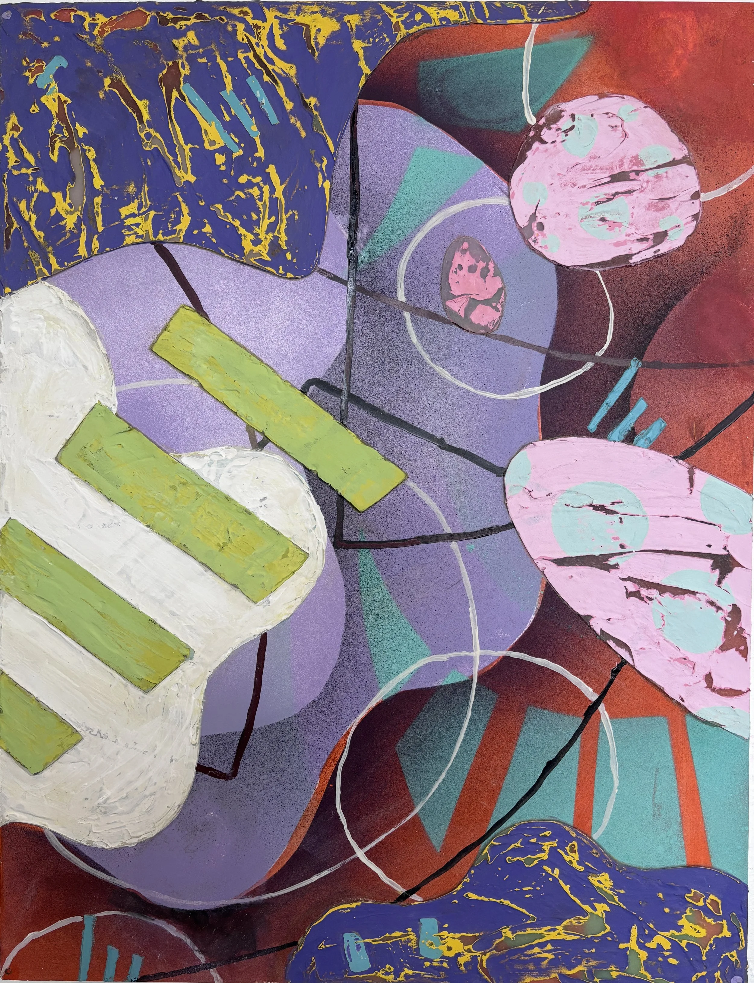 Secret Space 1, acrylic on Yupo adhered to Dibond, 26" x 20"