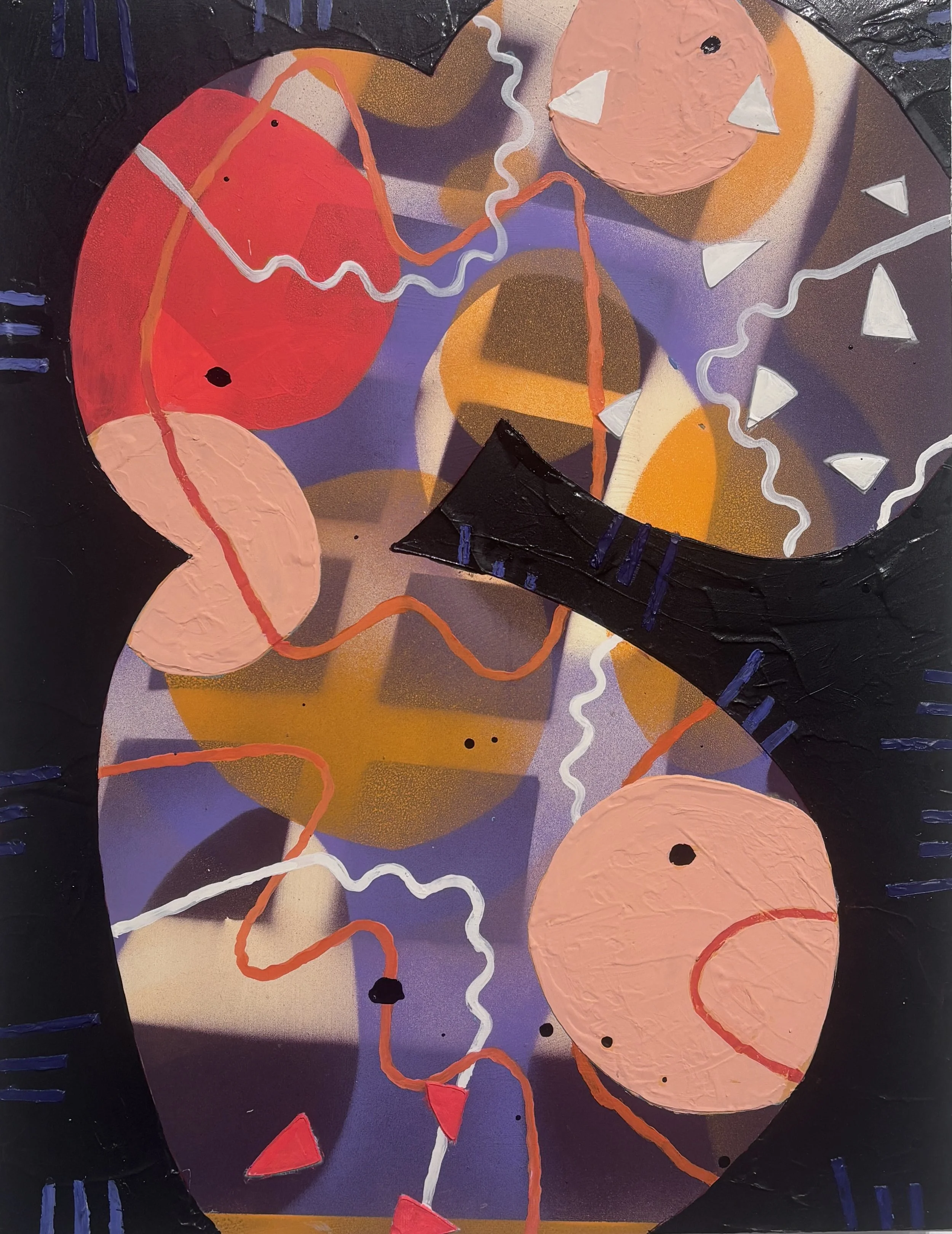 Behind the Wall, acrylic on Yupo, 20" x 26", 2026