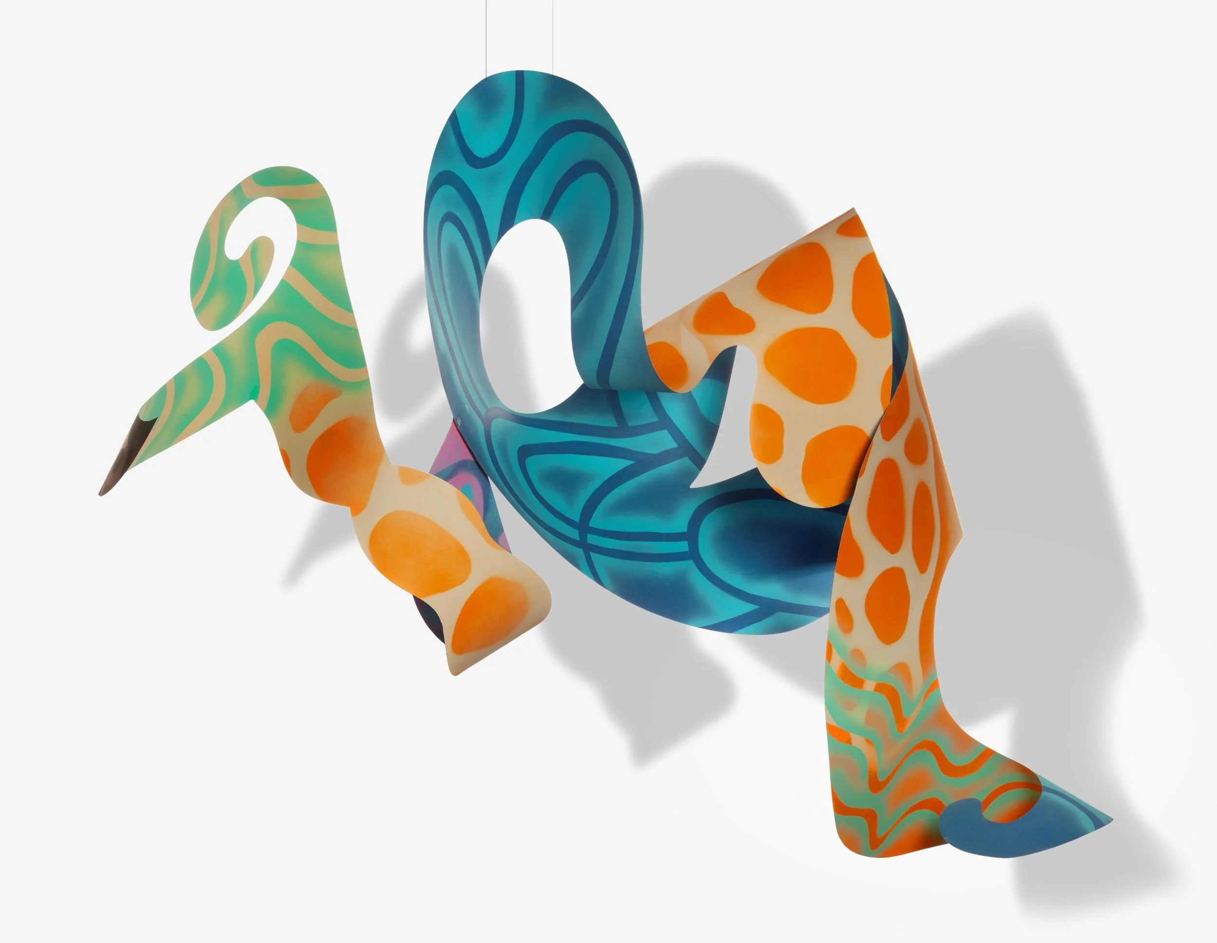 Tumult, acrylic on polystyrene, suspended from ceiling, 7' x 9' x 4', 2025