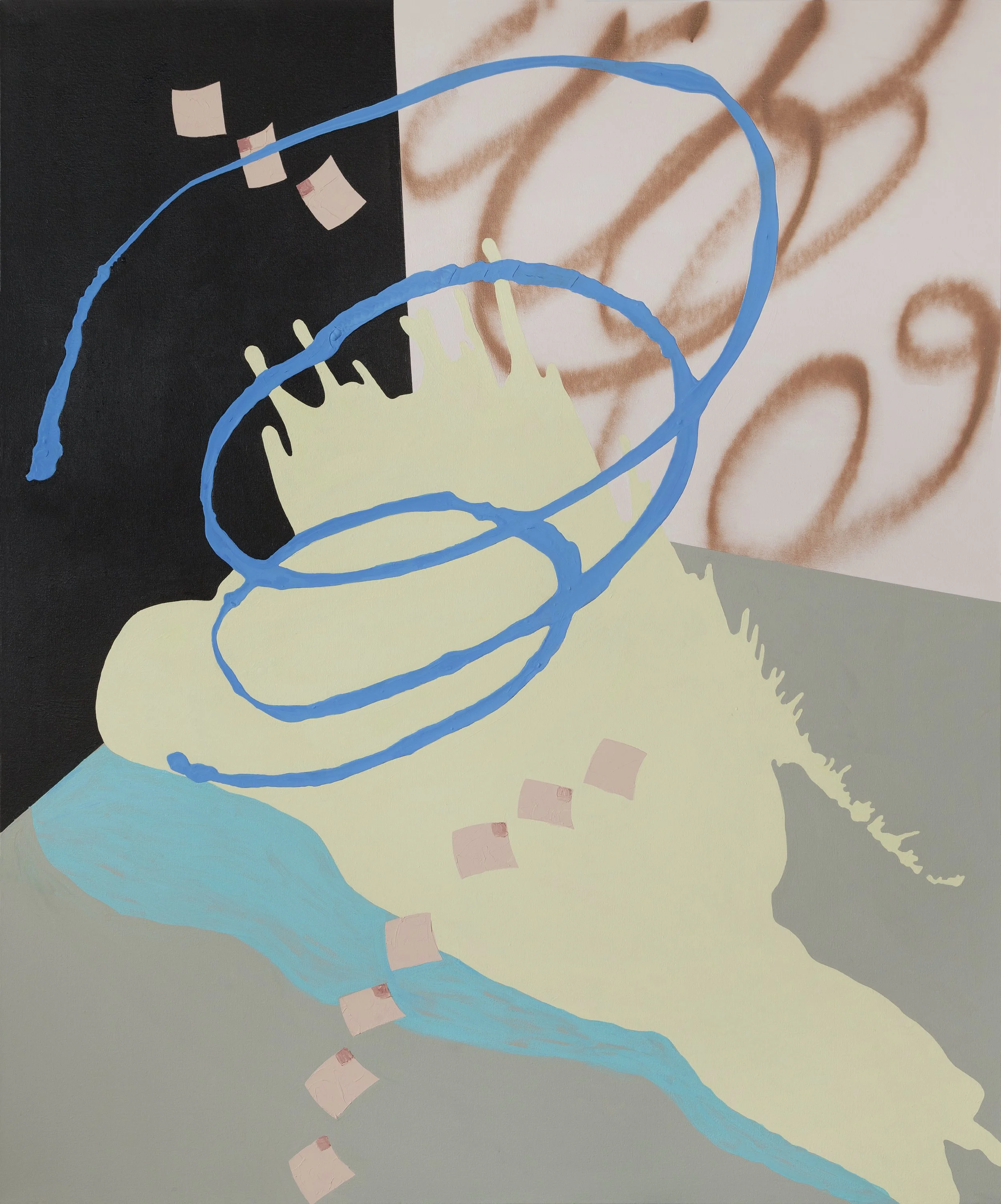 Whirl Away, acrylic and spray paint on canvas, 72" x 60"