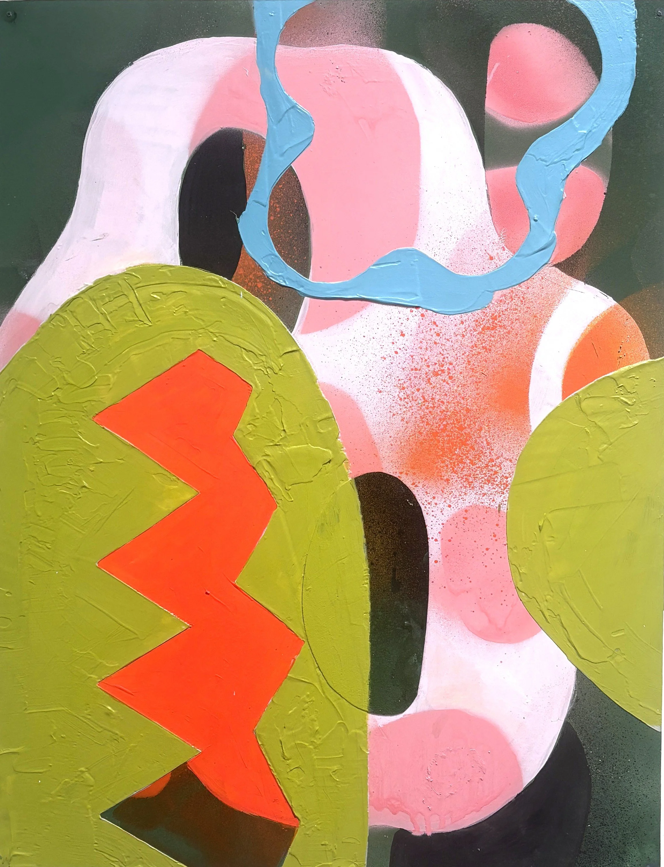 ZigZag, acrylic on Yupo, 20" x 26", 2026