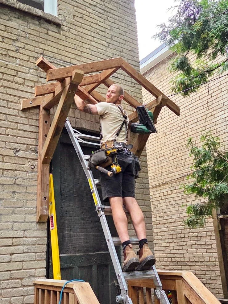 Just hanging out and enjoying the end of summer on a small outdoor project in Toronto&rsquo;s east end. 

Our clients existing deck was worse for wear and could barely hold any weight. Not to mention it was built over their basement walkout entry.

T