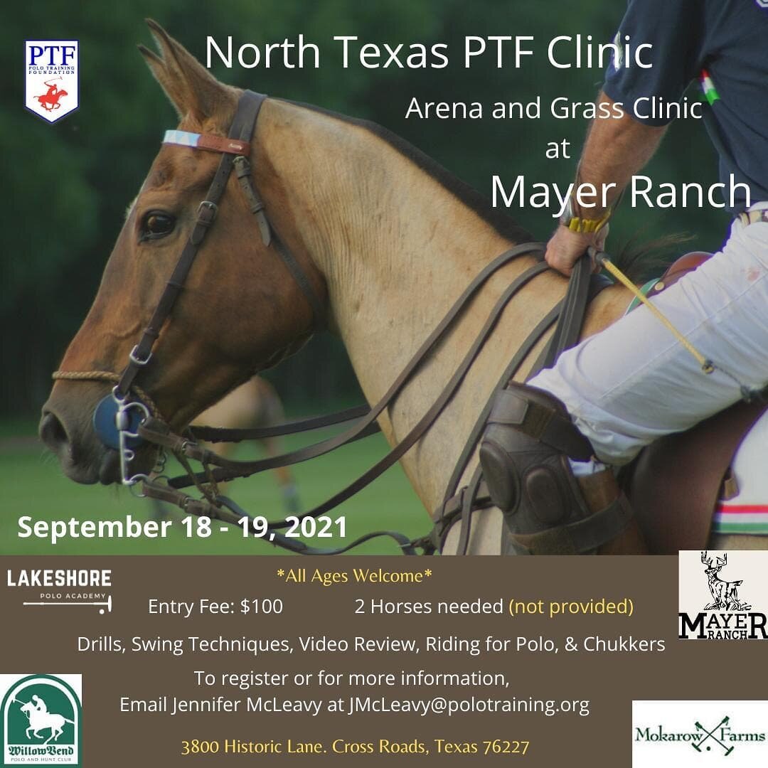 📅 North Texas Clinic: September 18-19, 2021⁣
⁣
Upcoming clinic organized by @polotraining, with our coach Agust&iacute;n Molinas as the head instructor.⁣
⁣
📧 Email jmcleavy@polotraining.org to learn more and sign up⁣
⁣
The Polo Training Foundation,