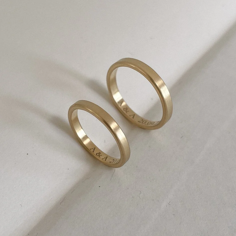 Minimalist wedding band in 18-karat gold