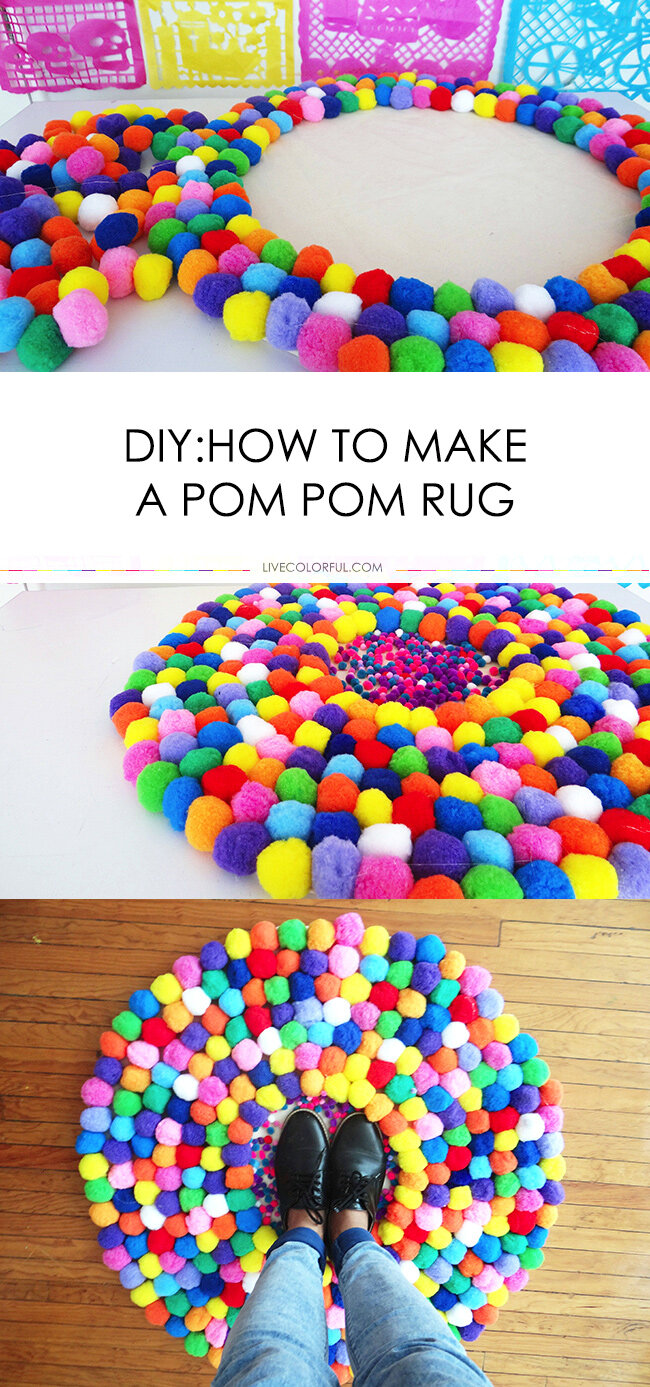 How to Make your Own Pompom Rainbow Rug — Live Colorful