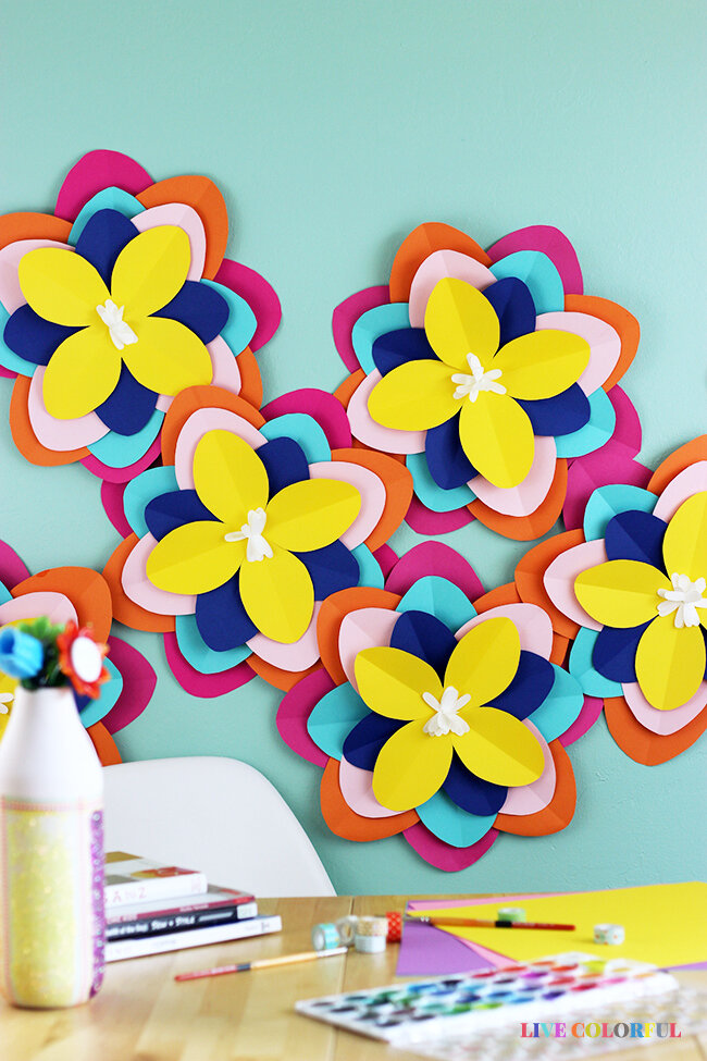 How to Make Giant Colorful Paper Flowers — Live Colorful