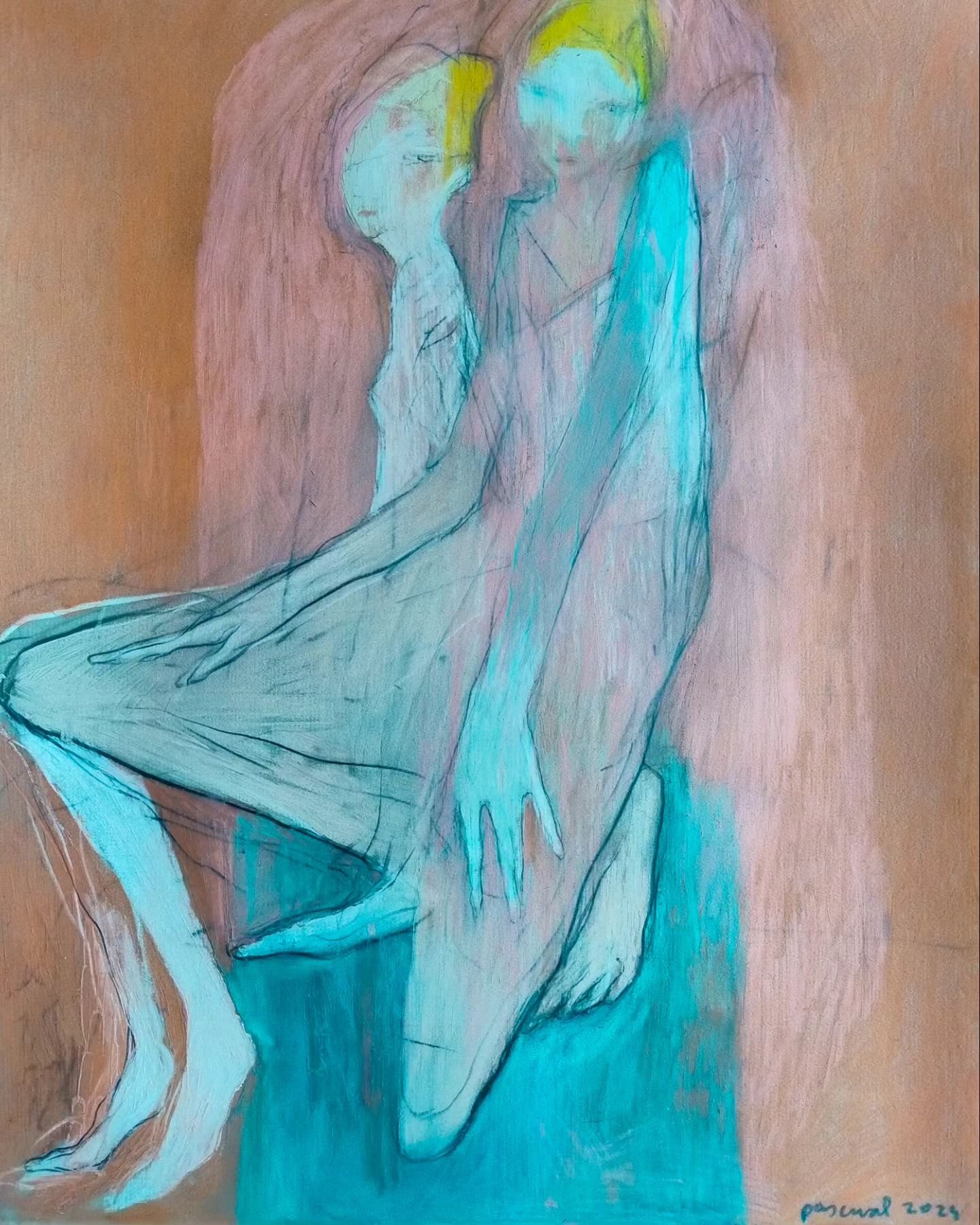 Two figures in transition (2024)
Coloured pencils on paper
40x30cm
#drawing #lifedrawing #transition #alienated #rose #blue #copenhagen