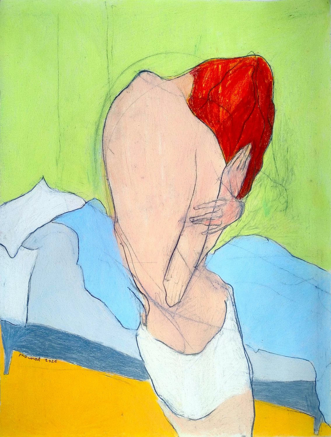 Red hair, green room