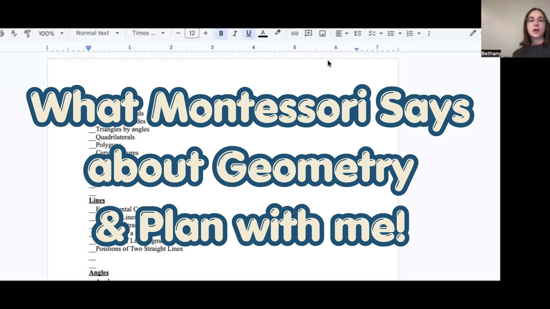 What Montessori says about Geometry and Plan with me!