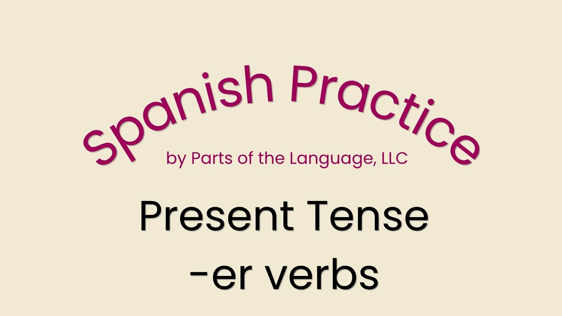 Spanish Practice 4: How to Conjugate -er verbs in the present tense