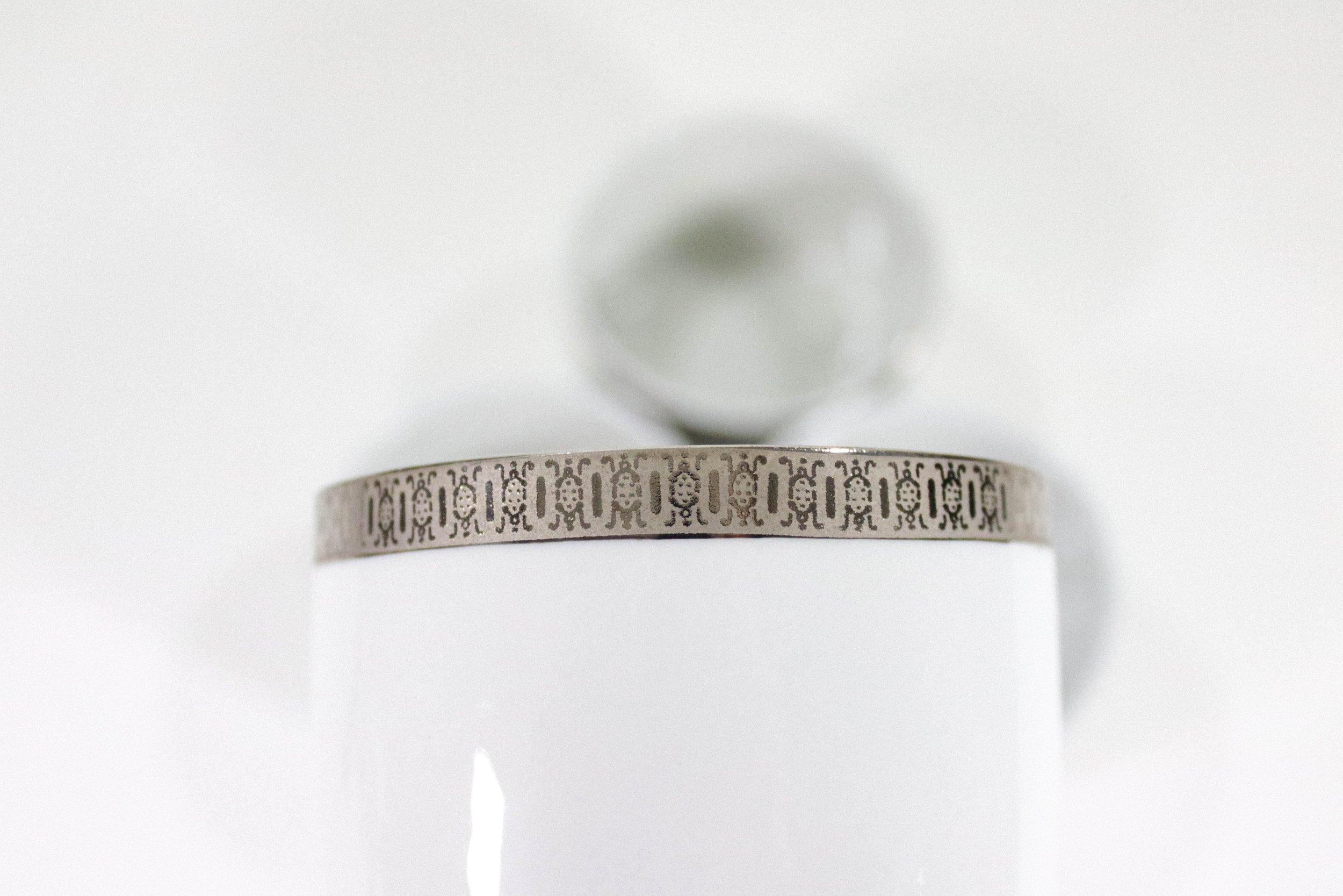 Set (4) of vintage Monopoli silver and porcelain cups.