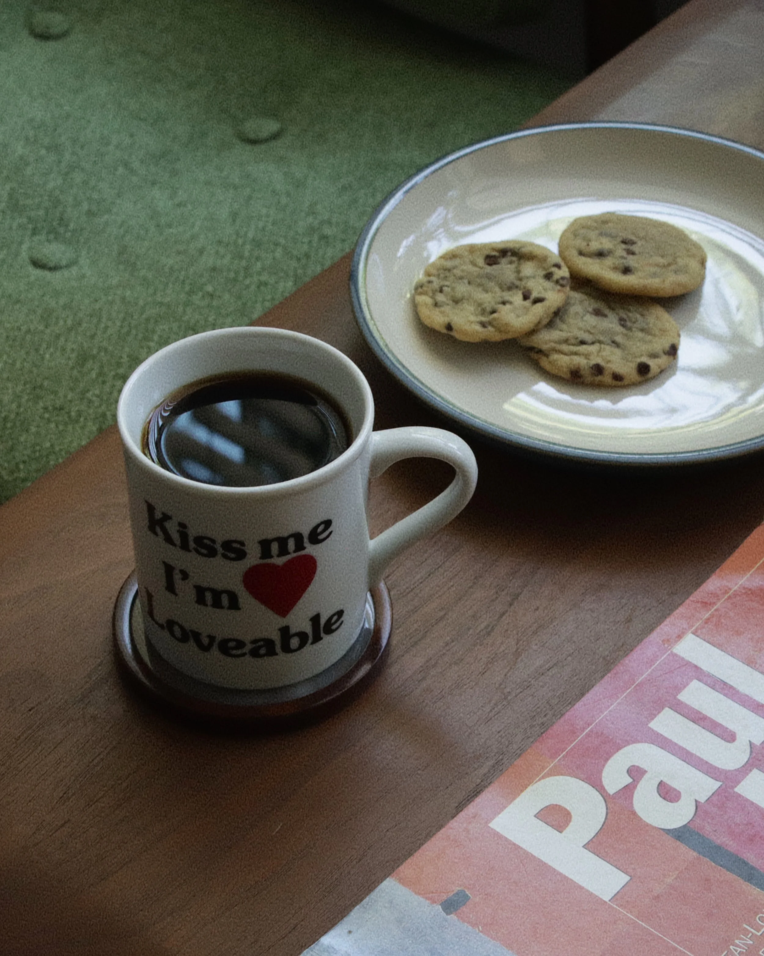 Set (2) of Dansk “Plateau” stoneware salad plates in ivory and blue.