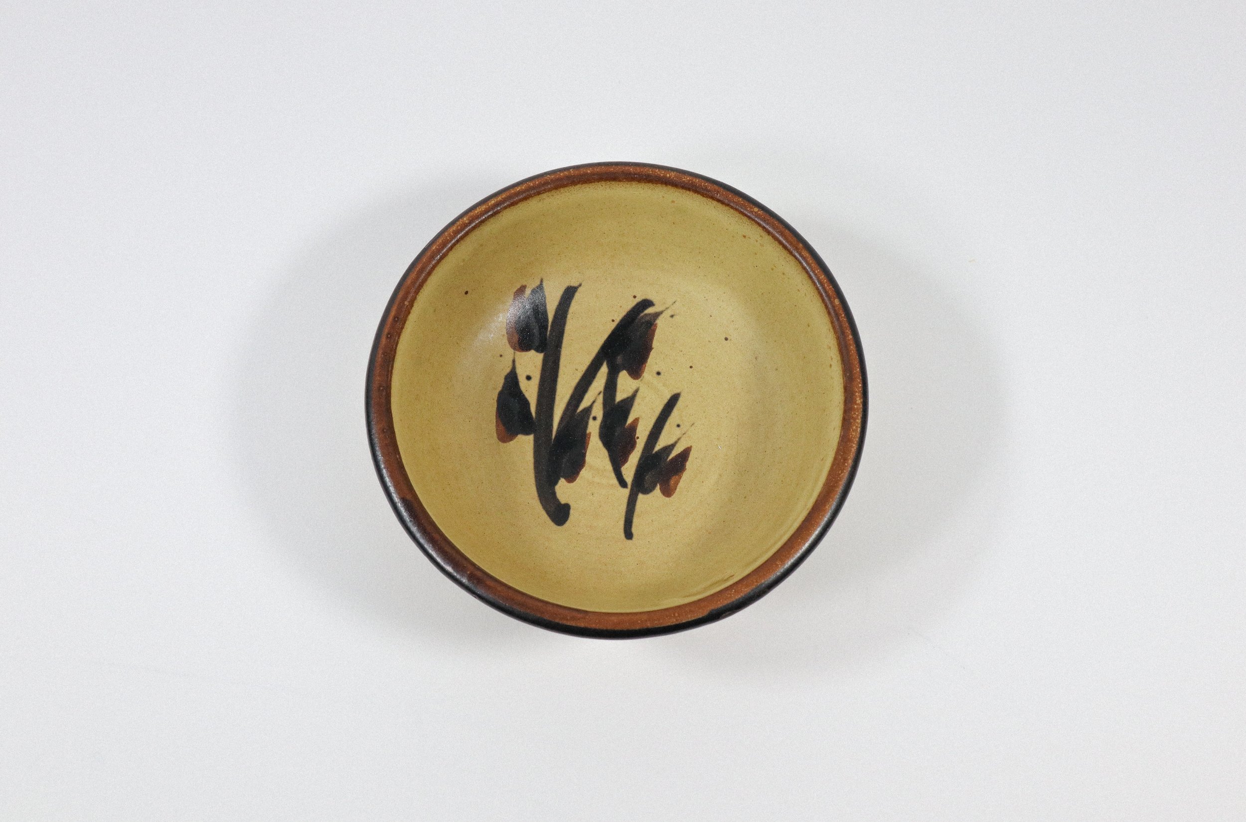 Vintage set (2) of 1970s stoneware bowls by potter Bennet Welsh for Pacific Stoneware.