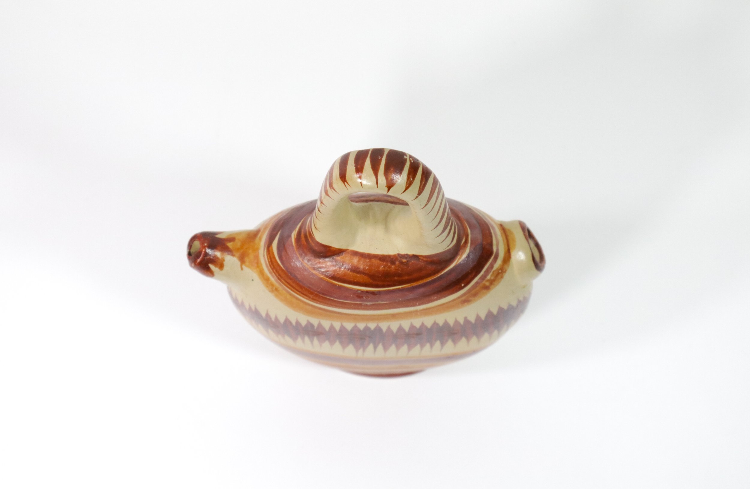 Vintage Mexican Tlaquepaque Tonala pottery jug.