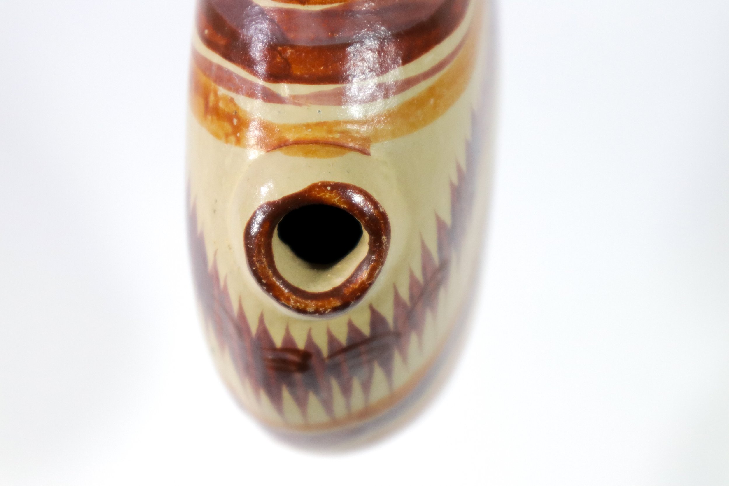 Vintage Mexican Tlaquepaque Tonala pottery jug.