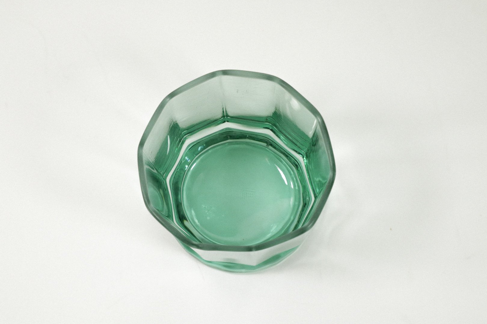 Set (4) of vintage Anchor Hocking Essex green short drinking glasses.